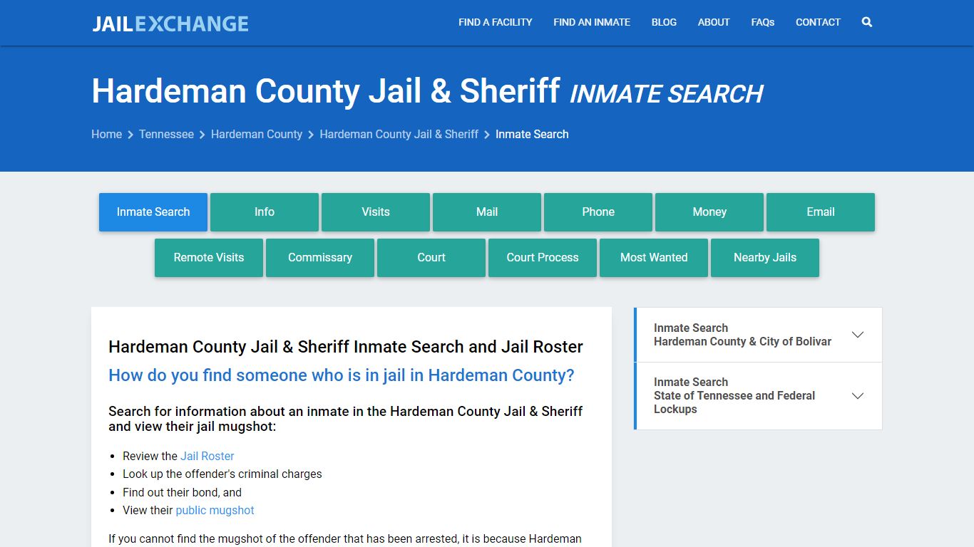 Hardeman County Jail & Sheriff Inmate Search - Jail Exchange